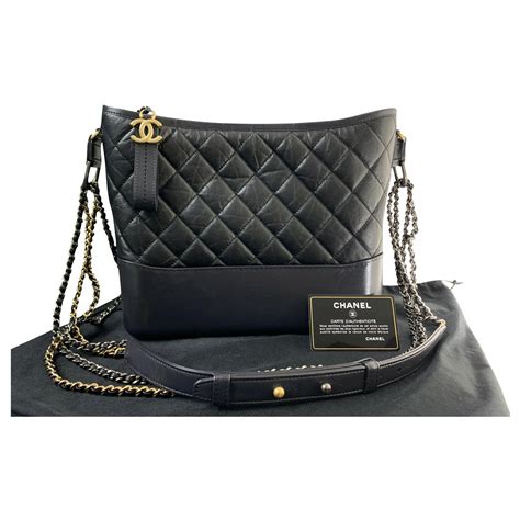 black real leather enormous chanel bucket hobo|Chanel hobo bags.